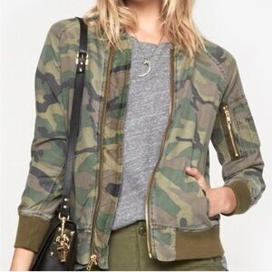 NLST S/S14 Camouflage Print Bomber Jacket Size Medium‎ Y2K